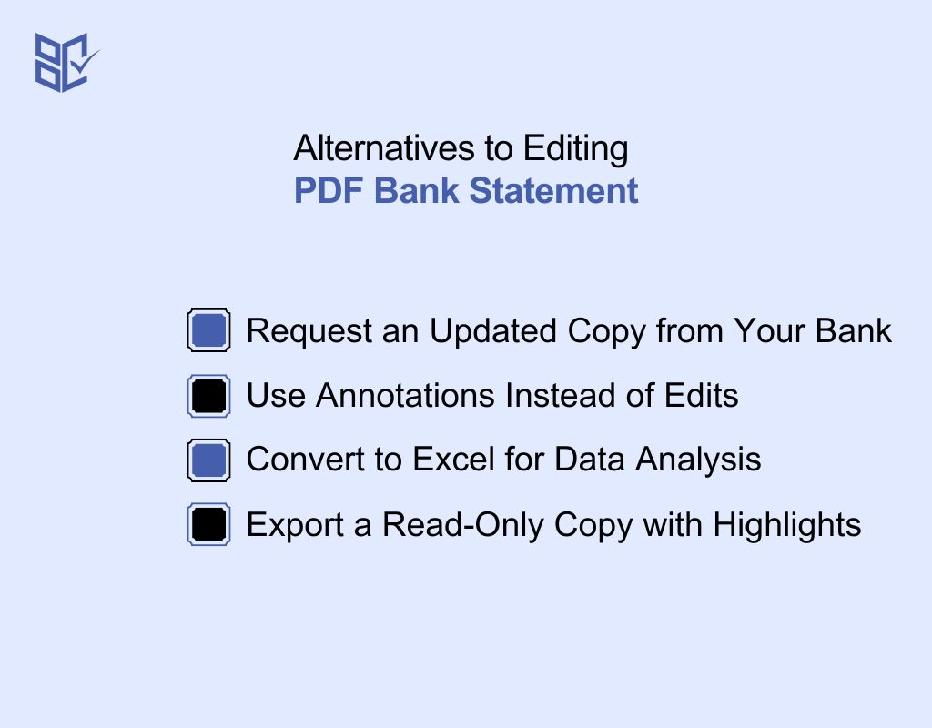 Alternatives to Editing PDF Bank Statement